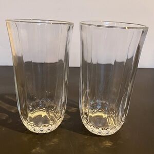 Heavy Weighted Crystal Collins Glasses  Set of Two